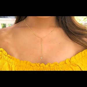 Lariat Necklace with Gold Filled Figaro Chain